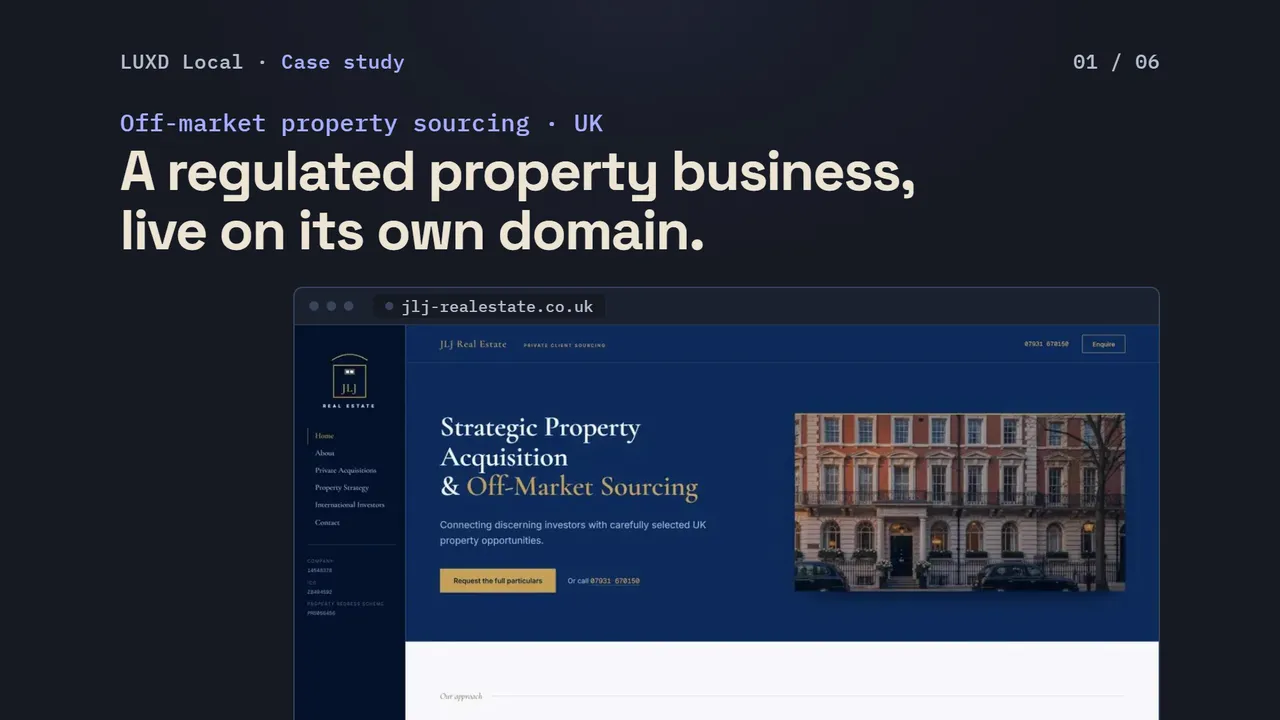 Opening frame of the JLJ Real Estate case film.